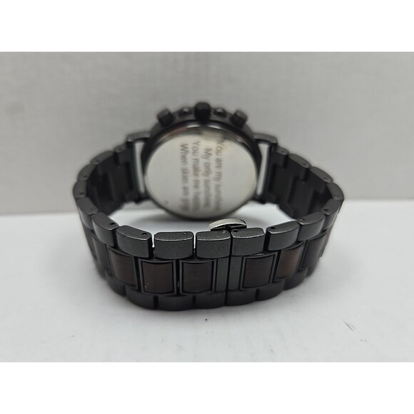 Stay Fine Wood Chronograph Quartz Brown Dial Date Bracelet New Battery Men Watch - Picture 8 of 12